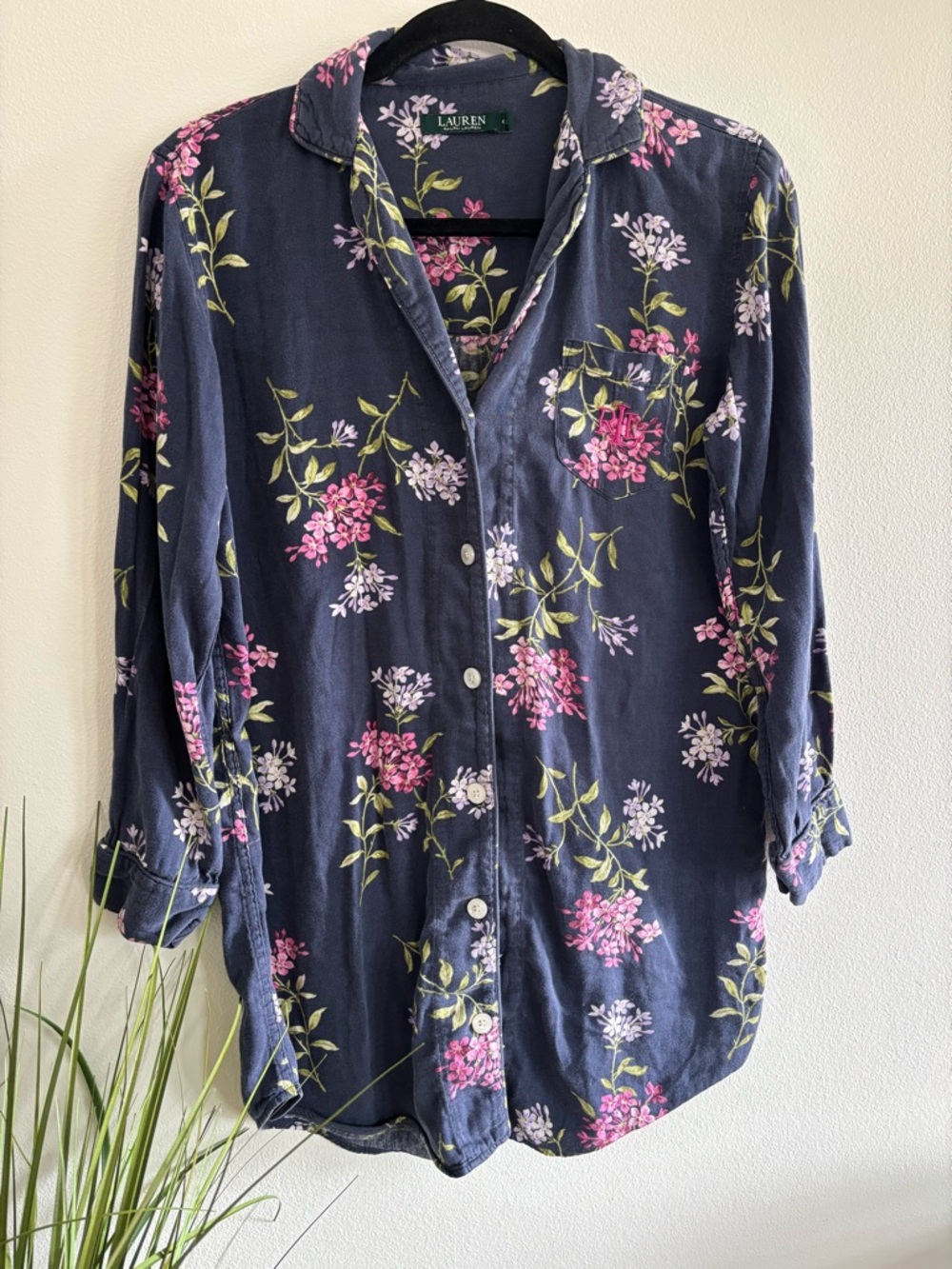 Lauren Ralph Lauren | Navy Floral Button Up Pajama Top